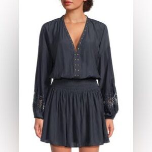 Vaira Lace Smocked Mini Dress